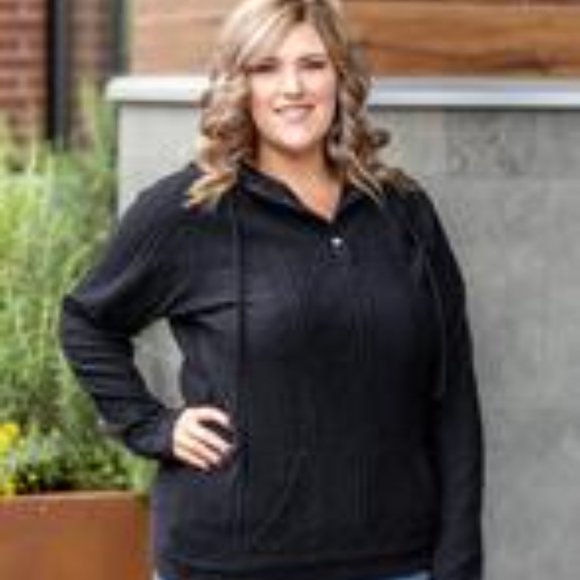 Black Aztec Snap Button Hoodie - Picture 4 of 6